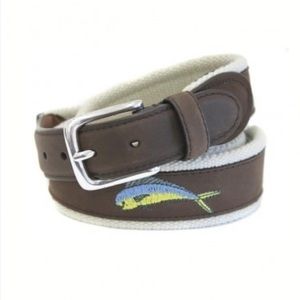 Thomas Bates Clearwater Dolphin Fish Belt, Web and Leather Mens 38
